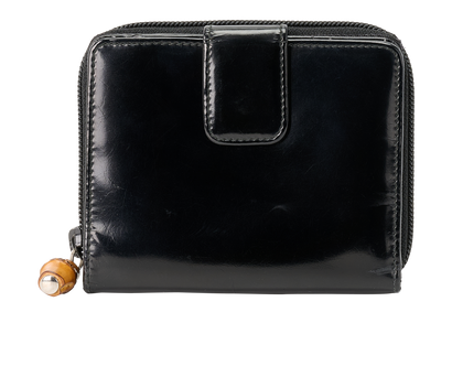 Gucci Bamboo Wallet, &pound;120, Accessories, Black, Nylon/Patent Leather, Front view